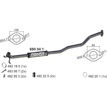Tlumič výfuku Stredni tlumic vyfuku ERNST 690041