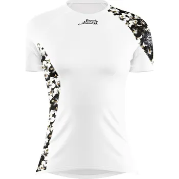 Dámské funkční triko krátký rukáv FLOWERS bílá Bamboo Ultra