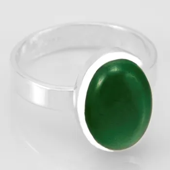 Prsten Unisex stříbrný prsten (Ag 925/1000) s nefritem QA, vel. kamene cca 15 mm (NE6052R)