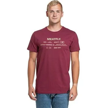 Meatfly pánské tričko Sign Dark Wine | Červená | Velikost M | 100% bavlna