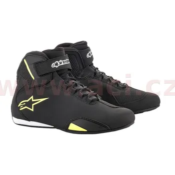 Moto obuv boty SEKTOR, ALPINESTARS (černé/žlutá fluo) 42,5