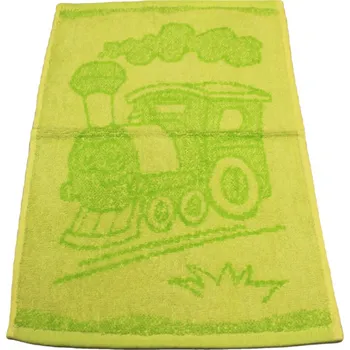 Obrázkový dětský ručník pro mateřské školy 30x50 cm - Mašinka zelená