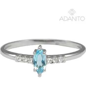 Prsten Zlatý briliantový prsten s topazem z bílého zlata