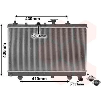 Motor automobilu Chladič, chlazení motoru VAN WEZEL 83002054