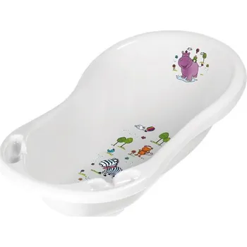 koupací vanička Keeeper Dětská vanička s výpustí 84 cm White Hippo