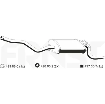 Tlumič výfuku Zadni tlumic vyfuku ERNST 353014