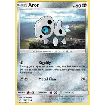 Volný čas Pokémon UNB 123/214 Aron - Unbroken Bonds Stav: Excellent, Verze: NORMAL
