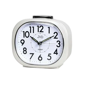 Budík JVD Bílý tichý ručkový budík s plynulým chodem JVD SRP2010.3