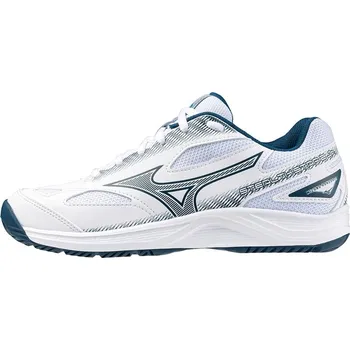 Dětská sálová obuv Dětská sálová obuv Mizuno Stealth Star 2 Jr White/Sailor Blue/Silver Velikost: 35