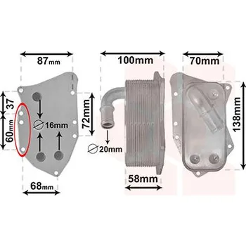 Chladič motoru Olejový chladič, motorový olej VAN WEZEL 37013711