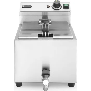 fritéza Ruční fritéza s vypouštěcím kohoutem, 8 l, HENDI, Profi Line, 8L, Světle šedá, 230V/3500W, 305x515x(H)354mm