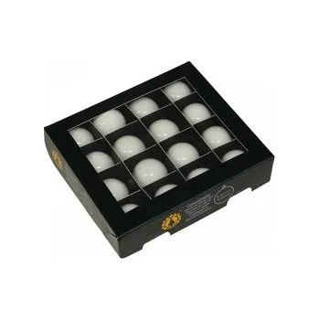 Skleněné baňky bílý opál 3 cm, sada 16 ks