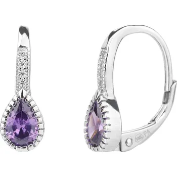 Souprava šperků Bealio BEALIO Stříbrné náušnice KAPIČKA ametyst 03-09587-2810