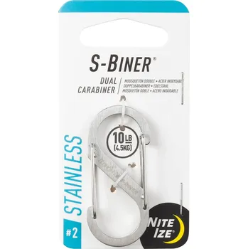 pomocná karabina NiteIze S-Biner #2 stříbrná (Kovová karabina NiteIze S-Biner #2 Stříbrná)