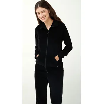 Dámské oblečení Vamp - Sametová tepláková souprava na zip 21142 - Vamp black l