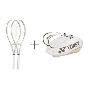 Tenisová raketa 2x Yonex VCORE 100 300g + 1x Bag PRO RACQUET 9 SAND BEIGE L4