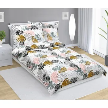 Povlečení veratex Povlečení krepové barevná peříčka - šedá, růžová, hnědá 140x200, 70x90 cm