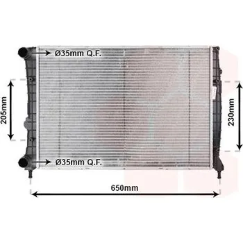 Motor automobilu Chladič, chlazení motoru VAN WEZEL 01002087