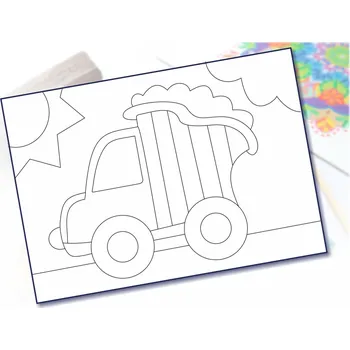 Radost v písku Šablona na pískování jednoduchý náklaďák A6