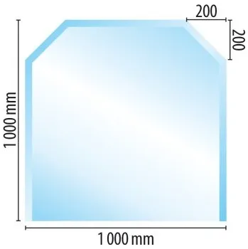 Krbová kamna Sklo pod kamna typ C3, 1000 x 1000 x 6 mm + doprava zdarma!