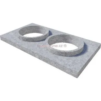 Komín Deska krycí dvouprůduchová nerez 990x460x50mm