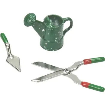 Zahradní dekorace EFCO Kovová miniatura zahradní nářadí (3ks) - lopatka, nůžky, konev