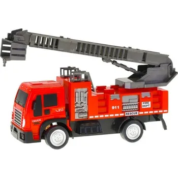 autíčko Auto hasiči 20,5cm na setrvačník výsuvný a otočný žebřík