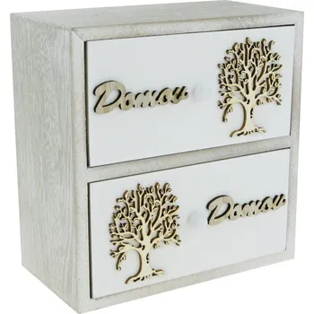 Šperkovnice Šperkovnice Domov s dvěma šuplíčky nad sebou 16 x 11,5 x 16,5 cm (Dřevěná šperkovnice se šuplíčky)