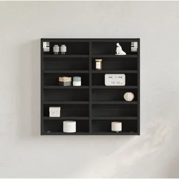 Nábytek vidaXL Vitrína 60 x 8,5 x 58 cm kompozitní dřevo [847962] Barva: Černá