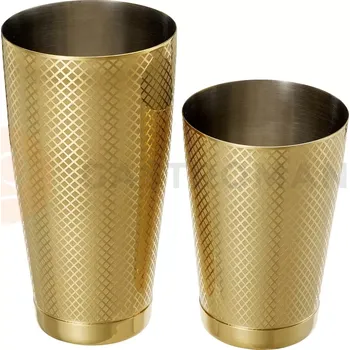 Trekingová hůl shaker tin tin, zlatý, 830/530 ml | BARFLY, Diamond Lattice