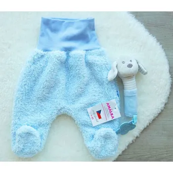 AMÁLKA Chlupaté polodupačky, světle modré Velikost: 56