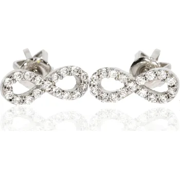 Náušnice Zlatnictví Helios Zlaté zářivé náušnice nekonečno se zirkony