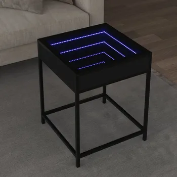 Konferenční stolek vidaXL Konferenční stolek s Infinity LED 40 x 40 x 51 cm [847674] Barva: Černá