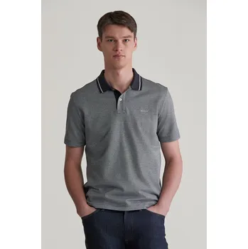 Pánské oblečení POLOKOŠILE GANT MICRO HOUNDSTOOTH POLO BLACK