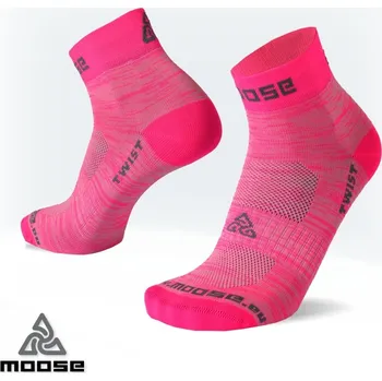 Pánská móda TWIST barevné funkční ponožky Moose růžová S