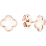 Lillian Vassago Zlaté náušnice čtyřlístek s perletí LLV31-GER040 Barva zlata: Růžová