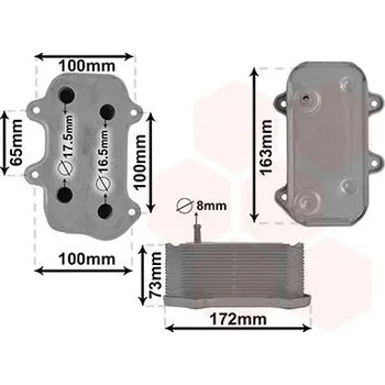 Chladič motoru Olejový chladič, motorový olej VAN WEZEL 74013701