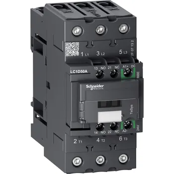 Stykač SCHNEIDER ELECTRIC SCHNEIDER LC1D50ABBE TeSys D Green 3P 50A 24V DC LC1D50ABBE