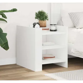 Noční stolek vidaXL Noční stolek 45 x 50 x 50 cm kompozitní dřevo [848290] Barva: Bílá