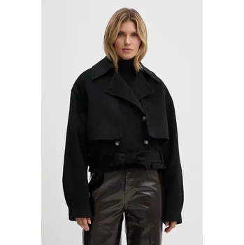 Dámský kabát Vlněný kabát Nanushka SATOYO NW24CROW01699 černá 99X, vel. M