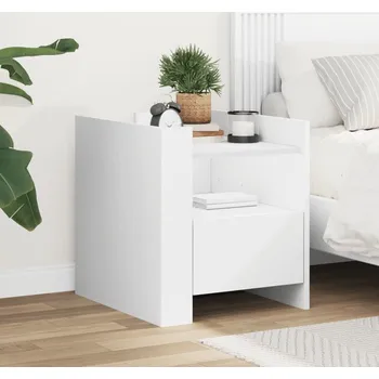 Noční stolek vidaXL Noční stolek 45 x 50 x 50 cm kompozitní dřevo [848278] Barva: Bílá
