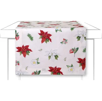 Vánoční dekorace Běhoun 45 x 150 cm CHRISTMAS FLORAL ALL OVER, IHR