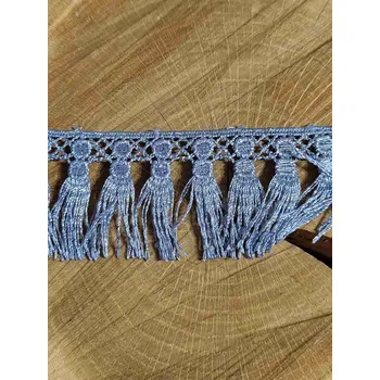 Krajka Třásně / vzdušná krajka šíře 42 mm barva šedá