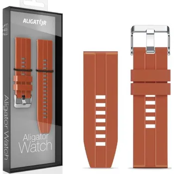 Příslušenství k chytrým hodinkám Náhradní silikonový řemínek pro Aligator Watch Pro a Aligator Watch Pro X 22mm, cihlový