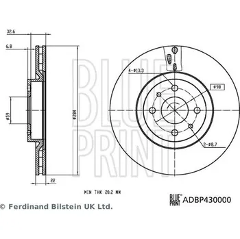 Brzdový systém Brzdový kotouč BLUE PRINT ADBP430000