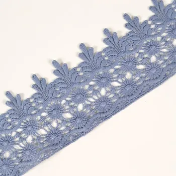 Polyesterová krajka vzor 4 šedomodrá