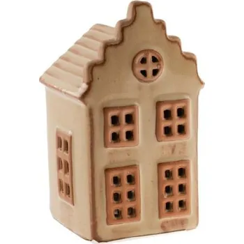 Domek keramický LED 11,5x5,5x5,5cm, béžový