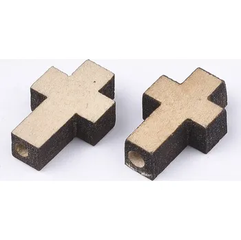 Dětské navlékací korálky Přírodní dřevěné korálky kříž ze dřeva schima