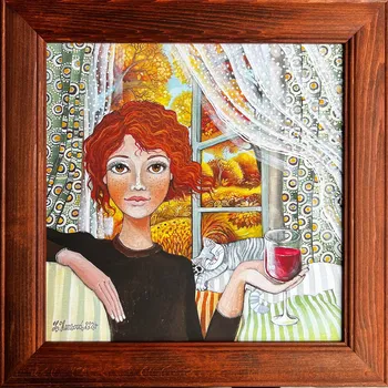 Nákupní taška Zuzana Honsová Je čas na skleničku dobrého vína 38 x 38 cm