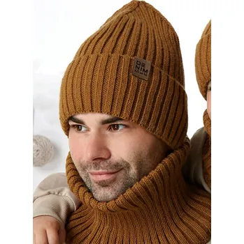 Čepice AJS Čepice a nákrčník AJS-46-469 Barva: D-béžová, Velikost: 56-58